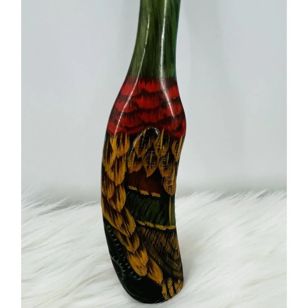 Vintage Hand Painted Unique Mallard Duck Design Decorative Hairbrush